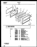 DOOR PARTS Diagram and Parts List for CD302VP3W1  Frigidaire Range