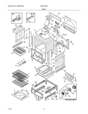 BODY Diagram and Parts List for FGGS3045KBB  Frigidaire Range