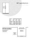 COVER Diagram and Parts List for FRSHT5EFSB2  Frigidaire Refrigerator