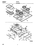 TOP / DRAWER Diagram and Parts List for TGF645WFD1  Tappan Range