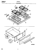 TOP / DRAWER Diagram and Parts List for FGF374CCSA  Frigidaire Range