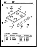 COOKTOP PARTS Diagram and Parts List for 30-3648-66-01  Tappan Range