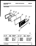 DOOR PARTS Diagram and Parts List for GF830NW4  Frigidaire Range