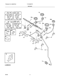 BURNER Diagram and Parts List for PLCS389ECD  Frigidaire Range