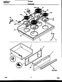 COOKTOP AND DRAWER PARTS Diagram and Parts List for FEF352BADB  Frigidaire Range