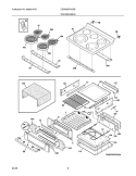 TOP / DRAWER Diagram and Parts List for CEW30EF6GSB  Electrolux Range