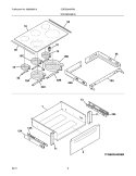 TOP/DRAWER Diagram and Parts List for CGES3045KW3  Frigidaire Wall Oven