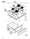 TOP / DRAWER Diagram and Parts List for TEF355BCDB  Tappan Range