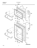 DOOR Diagram and Parts List for FRT15B1BW1  Frigidaire Refrigerator