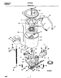 MOTOR / TUB Diagram and Parts List for FWS545NBT3  Frigidaire Washer