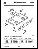 COOKTOP PARTS Diagram and Parts List for 30-3657-00-03  Tappan Range