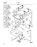 BURNER Diagram and Parts List for FGF378ACF  Frigidaire Range
