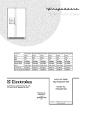 COVER Diagram and Parts List for FRS23KF6DW2  Frigidaire Refrigerator