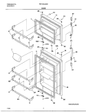 DOOR Diagram and Parts List for FRT18C4AW0  Frigidaire Refrigerator