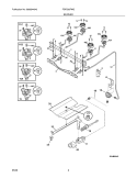 BURNER Diagram and Parts List for FGFS36FWG  Frigidaire Range