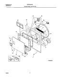 FRNT PANEL, DOOR Diagram and Parts List for CREF342AS0  Frigidaire Dryer