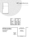 COVER Diagram and Parts List for FTHD18P4KW0  Frigidaire Refrigerator