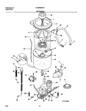 MOTOR / TUB Diagram and Parts List for FLXE6960EW1  Frigidaire Washer Dryer Combo
