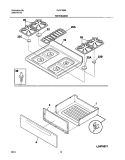 TOP / DRAWER Diagram and Parts List for GLGF388AQD  Frigidaire Range