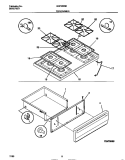 TOP / DRAWER Diagram and Parts List for GGF350SBDB  Gibson Range