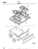 TOP / DRAWER Diagram and Parts List for TGF355BEWA  Tappan Range