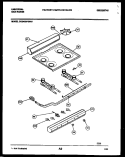 COOKTOP, BURNER, CONTROL PARTS Diagram and Parts List for CG240SP2D1  Frigidaire Range