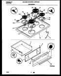 COOKTOP AND DRAWER PARTS Diagram and Parts List for MEF322WBSA  Frigidaire Range