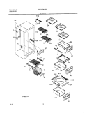 SHELVES Diagram and Parts List for FRS26ZNJSB2  Frigidaire Refrigerator