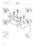 BURNER Diagram and Parts List for CGDS3065KB2  Frigidaire Range