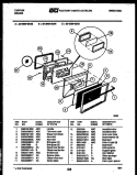DOOR PARTS Diagram and Parts List for 30-3989-00-03  Tappan Range