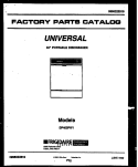 COVER Diagram and Parts List for DP400PW1  Tappan Dishwasher