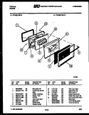 LOWER OVEN DOOR PARTS Diagram and Parts List for 76-4967-00-12  Tappan Microwave Oven Combo