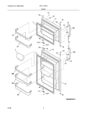 DOOR Diagram and Parts List for FRT17L3FW2  Frigidaire Refrigerator