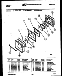 LOWER OVEN DOOR PARTS Diagram and Parts List for 72-3989-00-04  Tappan Range