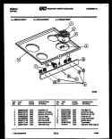 BACKGUARD AND COOKTOP PARTS Diagram and Parts List for CEC1M1WSTD  Gibson Range