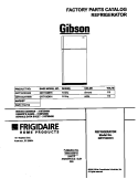 COVER Diagram and Parts List for GRT18IDRHD0  Gibson Refrigerator