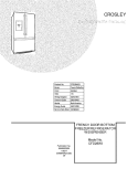 COVER Diagram and Parts List for CFD28WIS3  Crosley Refrigerator