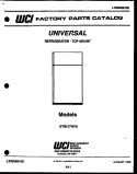 COVER Diagram and Parts List for GTN217WHL2  Uni Refrigerator