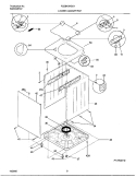 LOWER CABINET / TOP Diagram and Parts List for FLEB43RGS1  Frigidaire Washer Dryer Combo