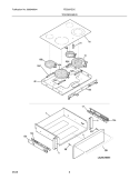 TOP / DRAWER Diagram and Parts List for FES367ECC  Frigidaire Range