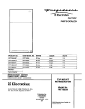 COVER Diagram and Parts List for FRT18B5AB7  Frigidaire Refrigerator