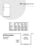 COVER Diagram and Parts List for FGHT2134KB0  Frigidaire Refrigerator