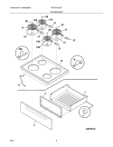 TOP/DRAWER Diagram and Parts List for FFEF3010LBC  Frigidaire Range