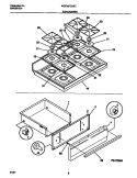 TOP / DRAWER Diagram and Parts List for WGF357CBSC  Frigidaire Range