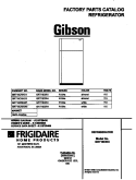 COVER Diagram and Parts List for GRT16CRHW1  Gibson Refrigerator