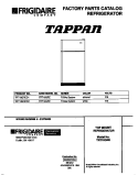 COVER Diagram and Parts List for TRT18GREW1  Tappan Refrigerator