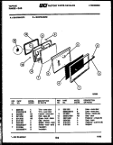 DOOR PARTS Diagram and Parts List for 30-6759-23-02  Tappan Range