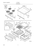 TOP / DRAWER Diagram and Parts List for GLEFM385DSF  Frigidaire Range
