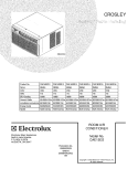 COVER Diagram and Parts List for CAE15ESR16  Crosley Air Conditioner