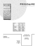 COVER Diagram and Parts List for FFHT1725LK9  Frigidaire Refrigerator